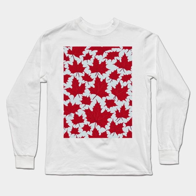 Maple leaves Pattern Long Sleeve T-Shirt by DewaJassin